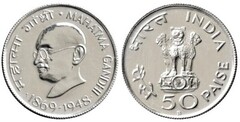 50 paise (100º aniversário do nascimento de Mahatma Gandhi)