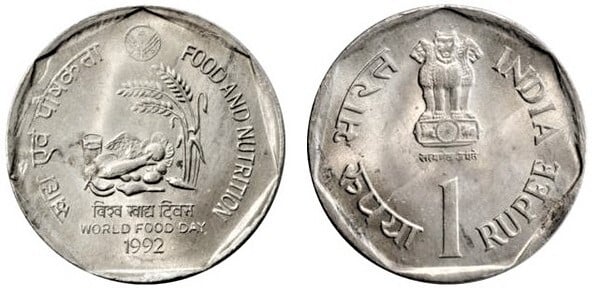 1 rupee (FAO-Dia Mundial da Alimentação 1992)