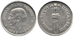 1 rupee (Muerte del Primer Ministro Jawaharlal Nehru)
