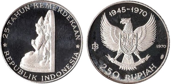 250 rupiah (25 Aniversario de la Independencia)