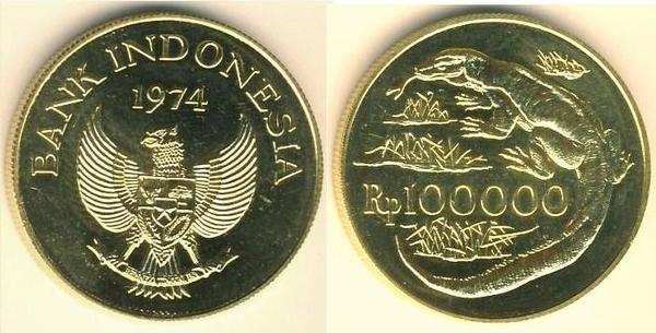 100.000 rupiah (Dragão de Komodo)