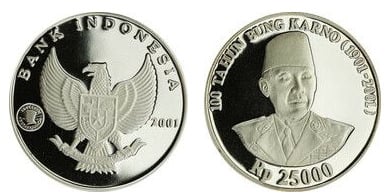 25000 rupiah (Centenário de Sukarno)