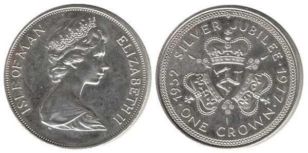 1 crown (Jubileu de Prata da Rainha Isabel II)