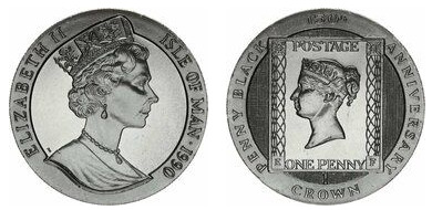 1 coroa (150º aniversário da etiqueta - Penny Black)