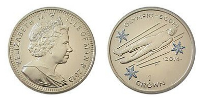 1 coroa (Jogos Olímpicos de inverno de 2014, Luge, Sochi-Color)