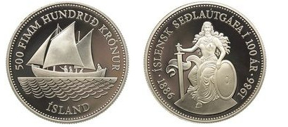 500 krónur (Centenario de los billetes en Islandia)