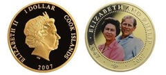 1 dólar ( Rainha Isabel II e Príncipe Filipe com camisas de colarinho aberto )