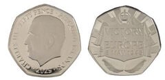 50 pence (80.º aniversário do fim da Segunda Guerra Mundial na Europa)