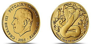 25 cêntimos (Ano Lunar da Serpente)