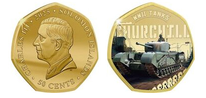50 cêntimos (Tanques da Segunda Guerra Mundial - Churchill)