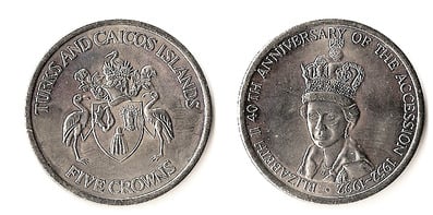 5 coroas (40.º aniversário da subida ao trono da Rainha Isabel II)