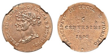 3 centesimi  (Principado de Lucca e Piombino)