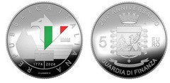5 euro (250 aniversario de la fundación de la Guardia di Finanza)