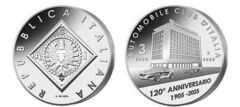 3 euros (120º aniversário da fundação do ACI - Automobile Club d'Italia)