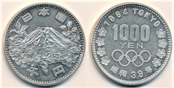 1.000 yenes (XVIII Olímpiada, Tokio-64)