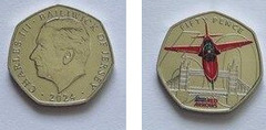 50 pence (Setas vermelhas sobre a Ponte Torre-Cor)