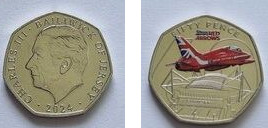 50 pence (Flechas vermelhas sobre o Estádio Millennium - Cor)