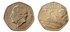 50 pence (Dia da Vitória na Europa - Churchill)