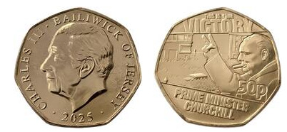50 pence (Dia da Vitória na Europa - Churchill)