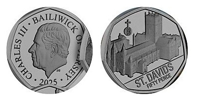 50 pence (Catedral de São David)