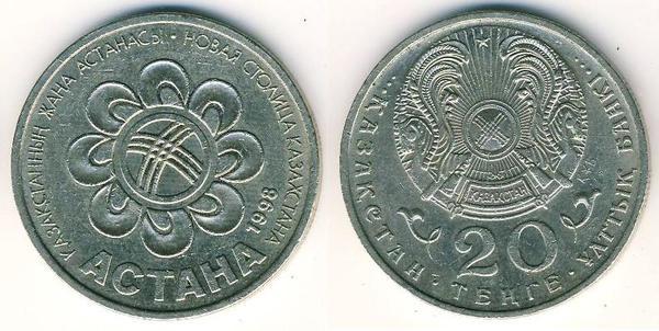 20 tenge (Astana Nova capital do Cazaquistão)