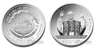2 dólares (Papa Leão XIV)