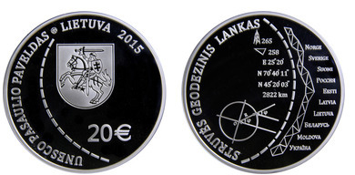 20 euro (Arco geodésico de Struve)