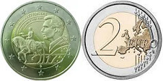 2 euro (175 aniversario de la muerte del Gran Duque Guillermo II)