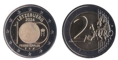 2 euros (Henri I Feierstëppler - versão holográfica)