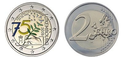 2 euros (75º aniversário da Declaração Schuman-Cor)