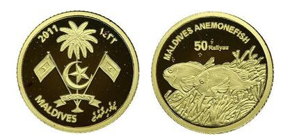 50 rufiyaa (peixe anémona das Maldivas)