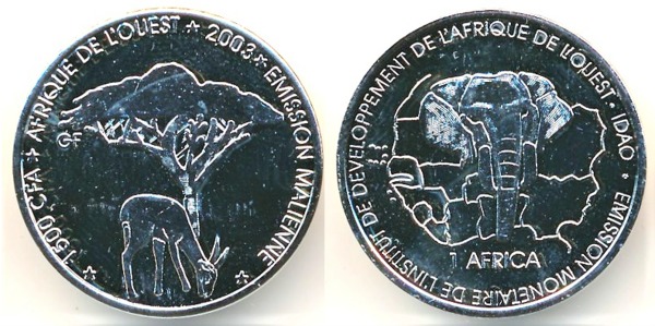 1.500 francs CFA (1 África)