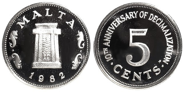 5 cents (10º Aniversário da Decimalização)