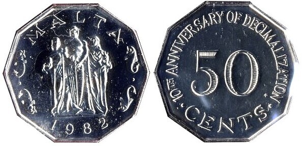 50 cents (10º Aniversário da Decimalização)