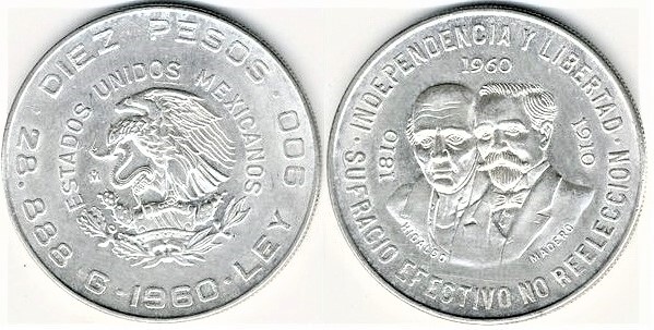 10 pesos (150º aniversário da Guerra da Independência)