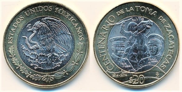 20 pesos (Centenário da tomada de Zacatecas)