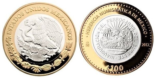 100 pesos (5 pesos 1950 Inauguração do Caminho-de-Ferro do Sudeste)