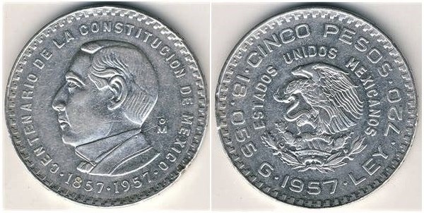 5 pesos (Centenário da Constituição)