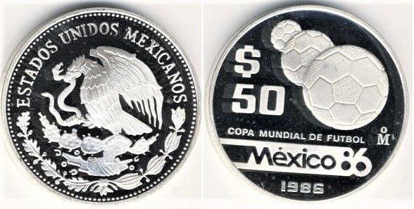 50 pesos (Campeonato do Mundo de Futebol - México 86)