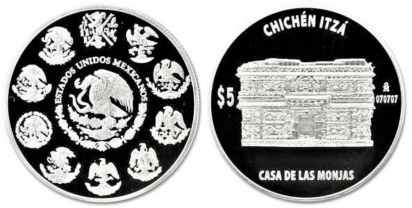 5 pesos (Chichén Itzá-Casa de las Monjas (Casa das Monjas))