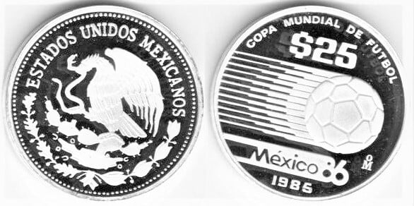 25 pesos (Campeonato do Mundo de Futebol - México 86)