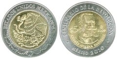 5 pesos (Centenario de la Revolución-Andrés Molina Enríquez)