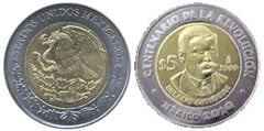 5 pesos (Centenario de la Revolución-Eulalio Gutiérrez)