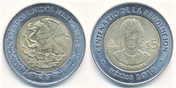 5 pesos (Centenário da Revolução - La Soldadera)