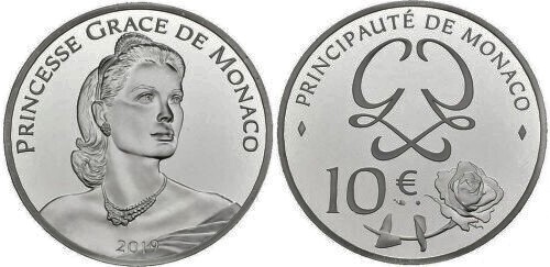 10 euro (90º aniversário da Princesa Grace Kelly)