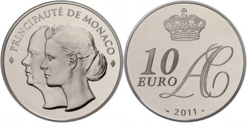 10 euro (Casamento de Alberto II e Chaléne)