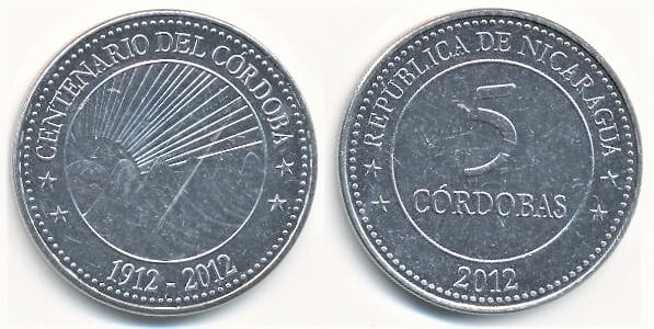 5 córdobas (100º aniversário da moeda de Córdova)