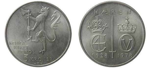 5 kroner (350 Aniversario de la Armada)