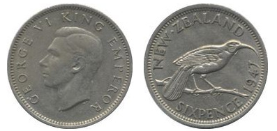 6 pence (Jorge VI )