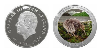 1 dólar (kiwis grandes pintados de cor)